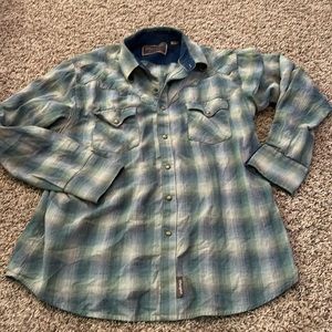 Men’s large Wrangler Retro western pearl snap button down shirt